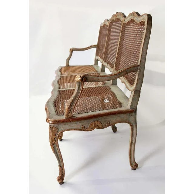 Baroque Italian Parcel-Gilt and Painted Canape or Sofa, 18th-Century For Sale - Image 3 of 11