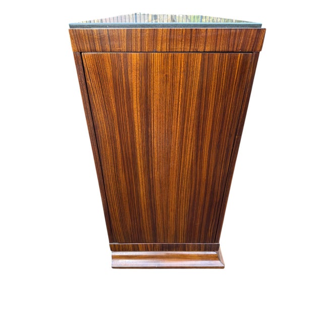 Art Deco Burl Wood Sideboard Bar With Granite Top For Sale - Image 3 of 10