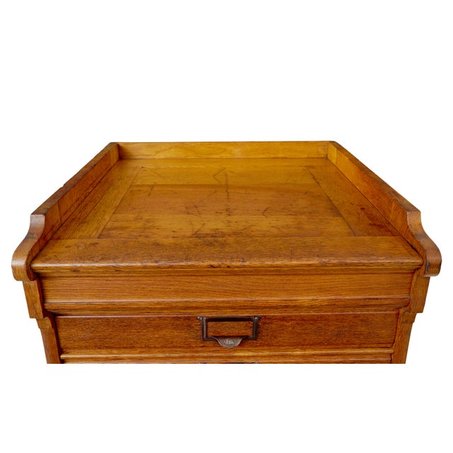 Oak Filing Chest of Drawers, 1910 For Sale - Image 9 of 10