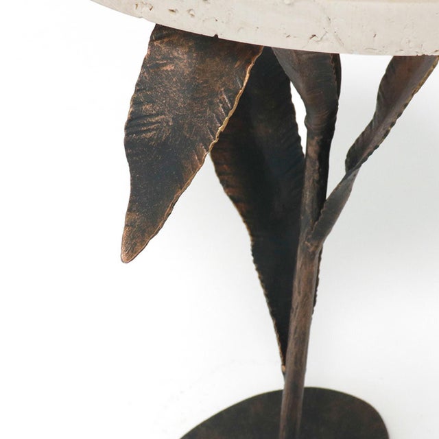 Warm Black Willow Accent Table Travertine For Sale In Dallas - Image 6 of 7