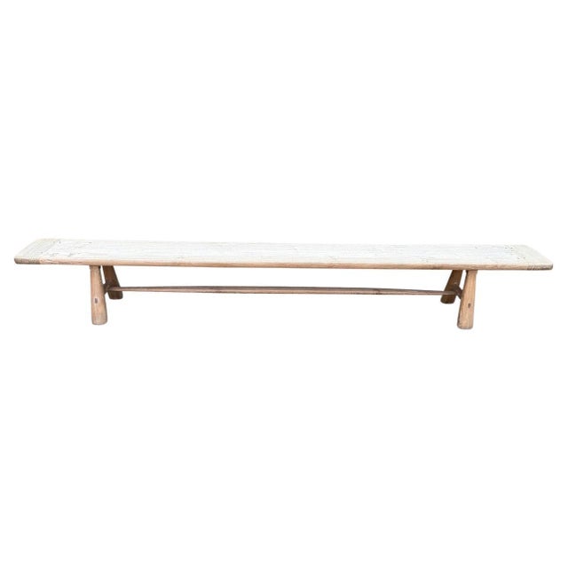 2010s Andrianna Shamaris Impressive Milky Toned Teak Wood Long Bench For Sale - Image 5 of 18