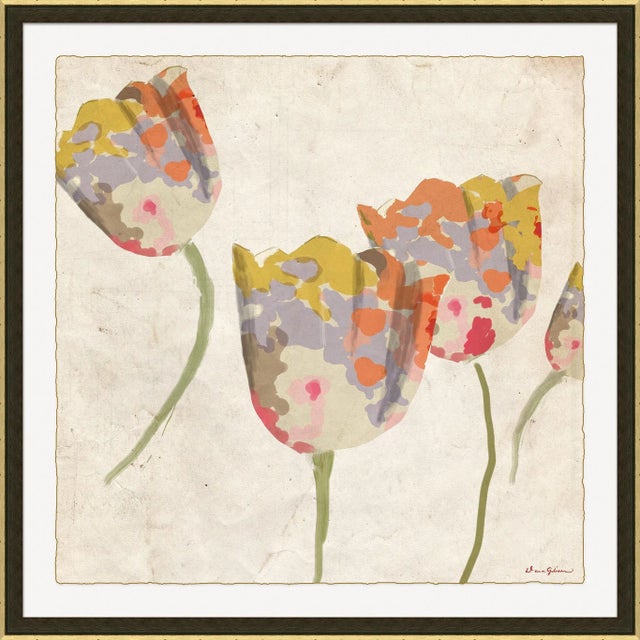 Contemporary Flower Series - Tulip Watercolor By Dana Gibson, Framed Art Print For Sale - Image 3 of 3