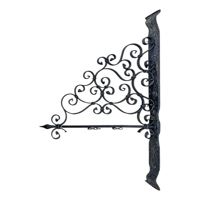 Vintage Wrought Iron Wall Bracket, 1940s For Sale