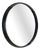 Mid-Century Modern Round Wall Mirror with Black Leather Frame, 1970s For Sale