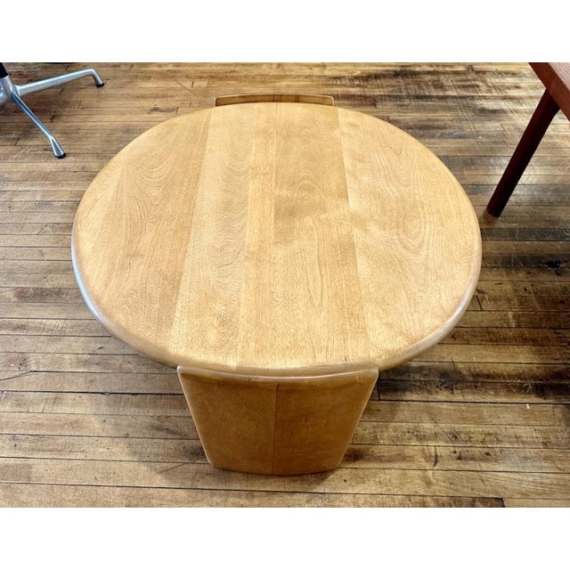 Wood Rare Heywood Wakefield 'Streamline Modern' Round Coffee Table For Sale - Image 7 of 8
