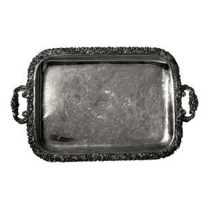 Mid 19th Century Sheffield Plate English Tray Early Victorian, Handles, Engraved, Hallmarked