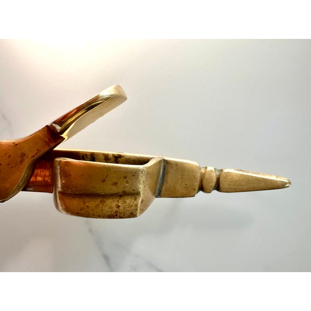 Vintage Ornate Brass Candle Wick Trimmer & Snuffer Scissors For Sale - Image 10 of 17