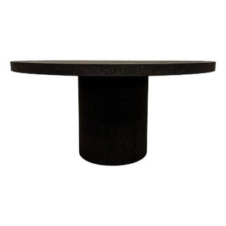 Vintage 70s Chocolate Brown Cork Round Dining Table – MCM Postmodern Retro 80s For Sale