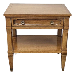 Mid Century Italian Tuscan Style Walnut Single Drawer Bedside Table