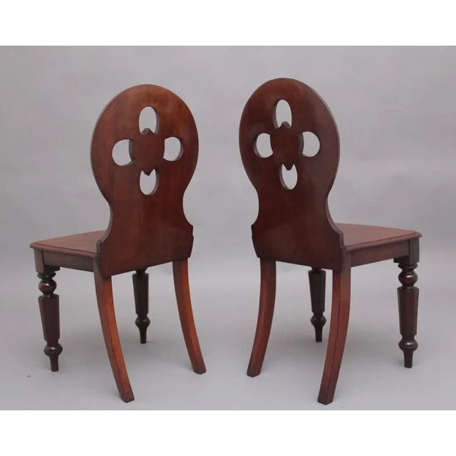 Mid 19th Century Set of 19th Century Mahogany Hall Chairs, 1840s For Sale - Image 5 of 9