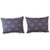 Blue Red and Blue Satin Cotton Modern Bolster Decorative Pillows From Portugal- A Pair For Sale - Image 8 of 8