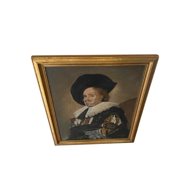 Baroque Antique Painting Inspired by the Original Dutch Masterpiece Laughing Cavalier For Sale - Image 3 of 12