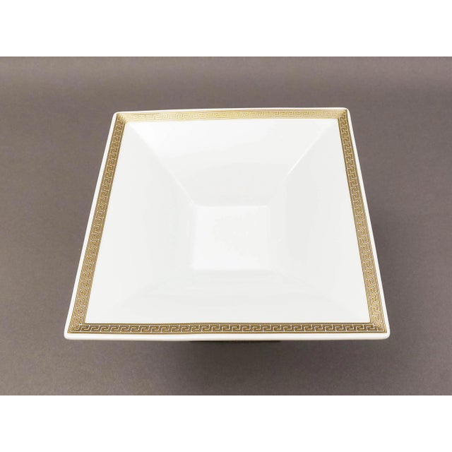 Mid 20th Century Rosenthal Meets Versace Gorgona Medusa Gold Greek Key Porcelain Footed Candy Dish Bowl For Sale In Miami - Image 6 of 8