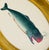 A wonderfully whimsical hand-painted whale painting, full of rich color and playful personality. The whale is painted in...