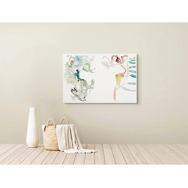 "Showing Shade", 2009. Contemporary, Abstract Expressionism. Watercolor on Paper by Joe Ginsberg. Jade Green With Accents of Rose, Gray and Yellow. For Sale In New York - Image 6 of 7