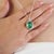 Large 8.8 Ct Oval Emerald & Diamond Halo Pendant in 925 Sterling Silver- Elegant Fine Jewelry For Sale - Image 4 of 12