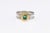 Silver Ring w/Emerald in 22k Gold Bezel Set, Size 7.5 For Sale - Image 4 of 10
