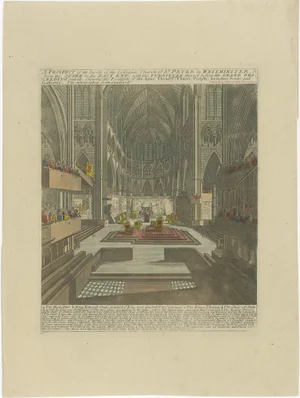 Westminster Abbey Interior Prepared for a Royal Coronation, 1720, Engraving on Paper