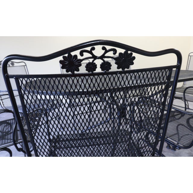 Mid-Century Woodard Briarwood Wrought Iron Dining Set With Eight Spring Chairs, Attributed For Sale - Image 6 of 12