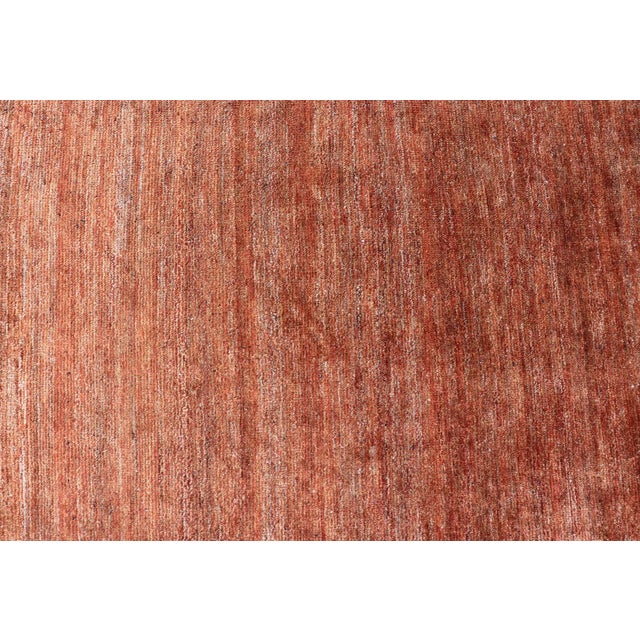 Early 21st Century Modern Solid Rug in Warm Burnt Orange Tones 9'5 X 12'2 For Sale - Image 5 of 10