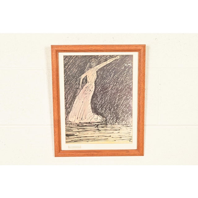 A beautiful framed print of "The Dancer" (also known as "From Across the Dark"), featuring his signature rhythmic ink...