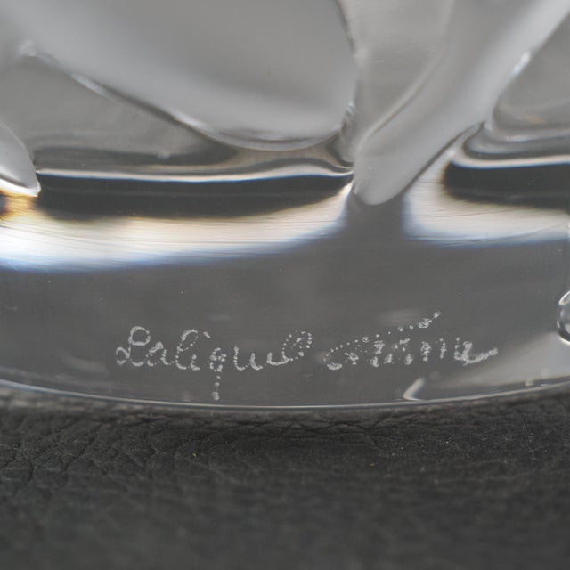 Glass Vintage 1950s Lalique Ispahan Clear & Frosted Crystal Vase With Roses in Relief For Sale - Image 7 of 8