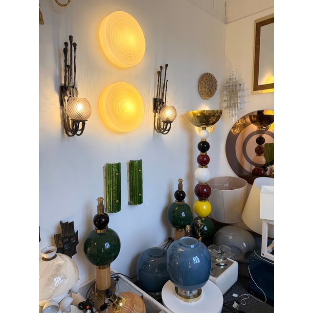 Wrought Iron and Glass Sconces by Pozzebon. Italy, 1970s, Set of 3 For Sale - Image 14 of 14