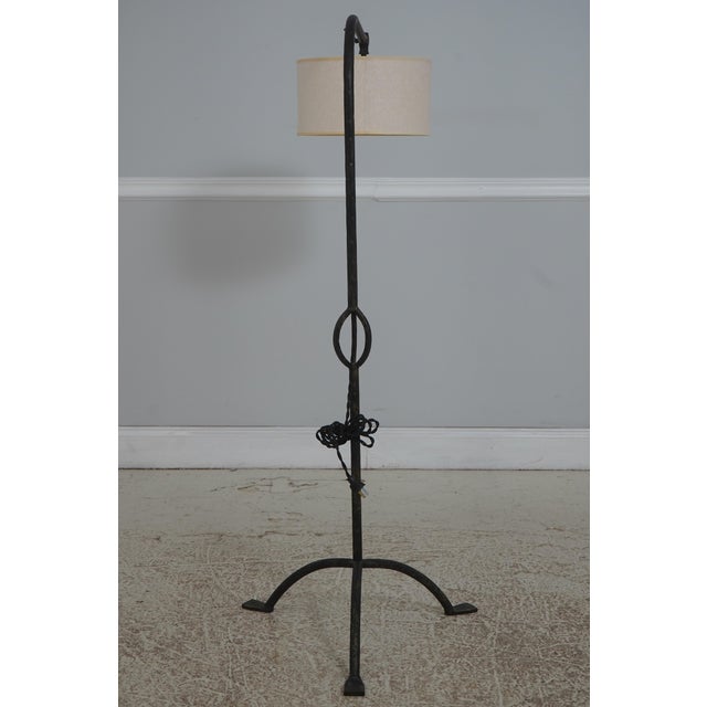 Baker Furniture Company 1980s Baker Wrought Iron Industrial Middletown Floor Lamp For Sale - Image 4 of 11