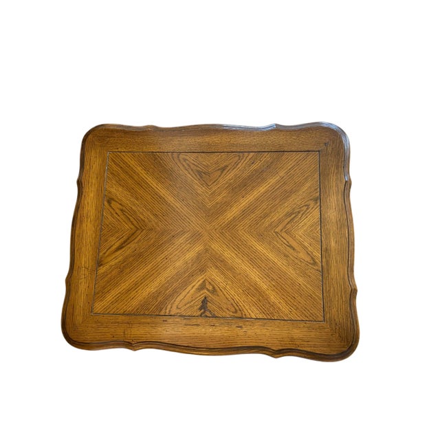 Late 20th Century Thomasville Carved Floral Side Table With Drawer and Open Shelf For Sale In Indianapolis - Image 6 of 11
