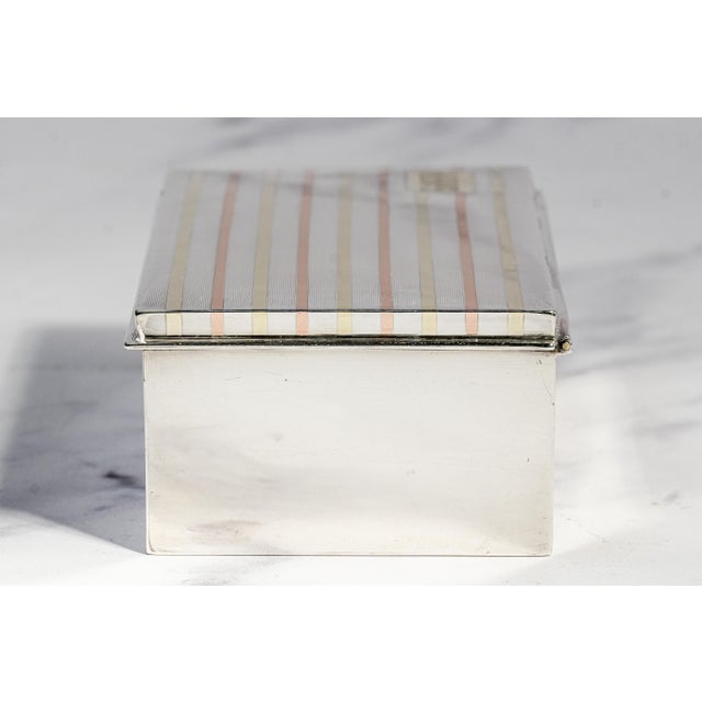 Stunning High Quality Antique Art Deco Gold and Sterling Silver Trinket Jewelry Cigarette Box Home Decor For Sale - Image 10 of 14