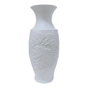 Bavarian Leaf-Embossed Porcelain Vase