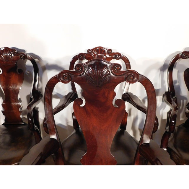 Set of 10 Kindel Winterthur Mahogany Queen Anne Ball Claw Dining Arm Chairs For Sale - Image 12 of 17