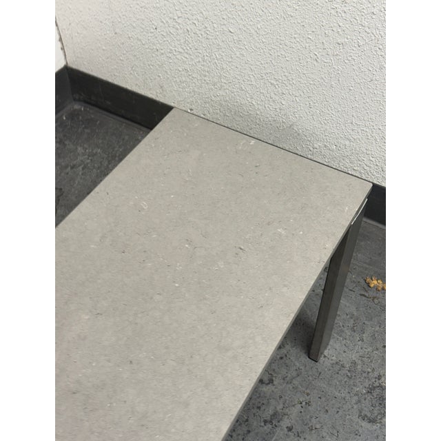 2010s Room & Board Rand Metal Frame Console + Stone Surface For Sale - Image 5 of 12