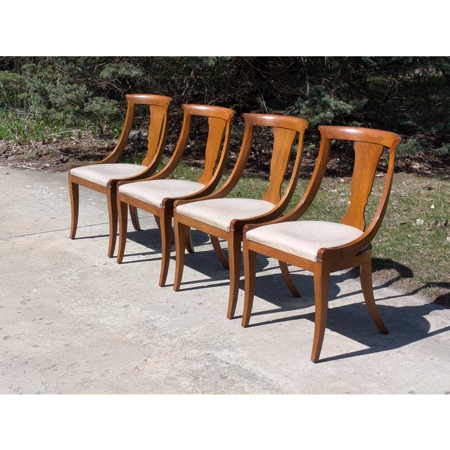 Mid 20th Century 4 Mid 20th Century Baker Style Dining Chairs Regency Klismos Style For Sale - Image 5 of 10