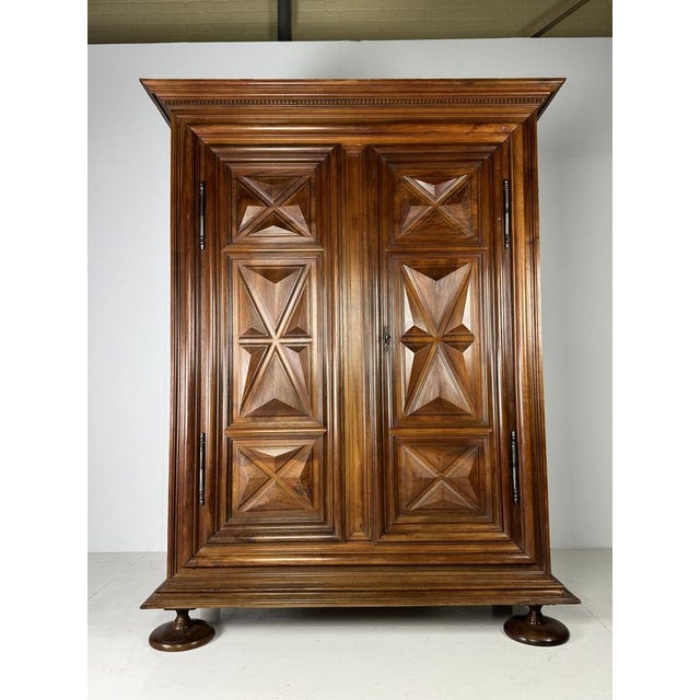 Burgundy Walnut Wardrobe, 1700s For Sale - Image 17 of 18