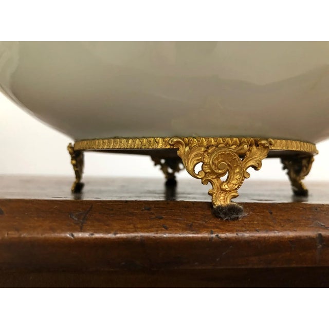 Early 20th Century Early 20th Century Hand Painted French Decorative Bowl With Bronze Detail For Sale - Image 5 of 7