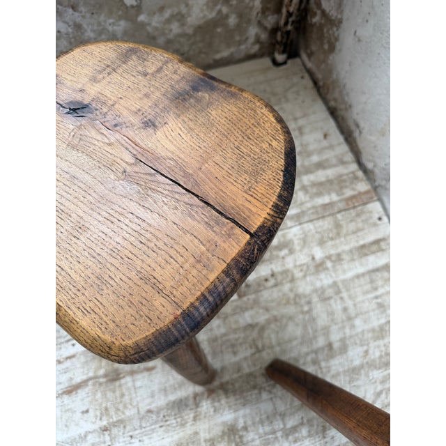 Vintage Oak Stools by Henri Bataille, 1950s, Set of 2 For Sale - Image 13 of 18