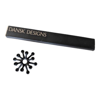 Mid Century Modern Quistgaard Black Cast Iron Spider Candle Holder With Dansk Candles For Sale