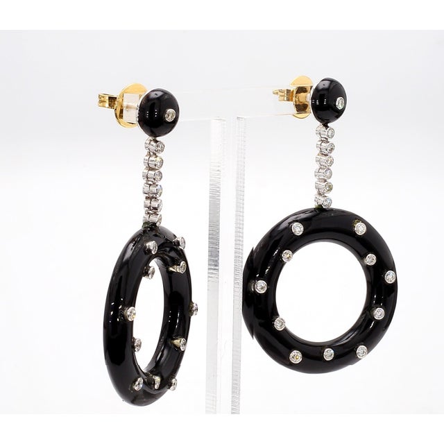 18th Century 18th Century Onyx Deco Style Earrings- Set of 2 For Sale - Image 5 of 6