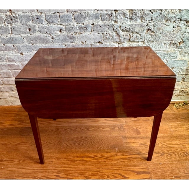 Antique English Georgian Pembroke Mahogany Side Table For Sale - Image 6 of 6