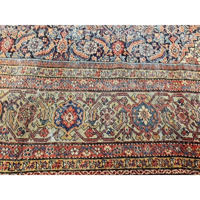 19th Century Persian Farahan Gallery Rug, Hand-Knotted Wool, Allover Herati Pattern, Navy & Pistachio Green, 7x13 For Sale - Image 12 of 14