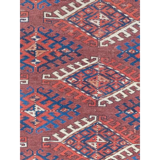 Antique Turkmen Yumut Rug For Sale - Image 9 of 18