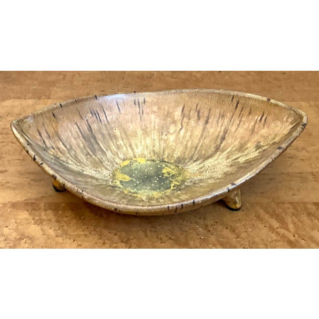 Ceramic Vintage Mid-Century Modern Glazed Ceramic Bowl For Sale - Image 7 of 12