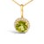 Contemporary 10K Yellow Gold Green Peridot and 1/10 Cttw Diamond Accent Halo Pendant Necklace For Sale - Image 3 of 5