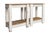 A pair of custom-made farmhouse style side tables. Pine planks are painted white on the frame with distressed edges and...