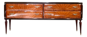 Italian Walnut and Brass Sideboard, 1950s