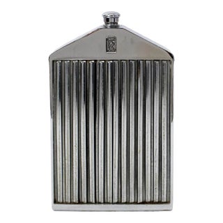 Mid Century Chrome Plate Rolls Royce Radiator Grill Decanter For Sale
