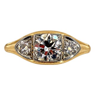 Vintage 1.49 Carat Old European Cut Diamond Ring For Sale