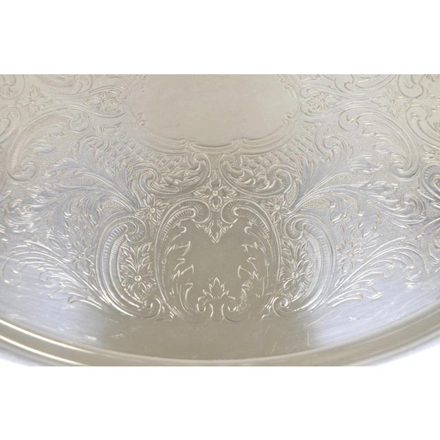 Metal Vintage English Victorian Style Silver Plated Oval Platter Tray Crown Hallmark For Sale - Image 7 of 11
