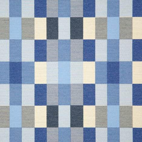 Water/Stain resistant indoor/outdoor upholstery fabric by Pollack Best Mate High Seas Sunbrella in Blue Cream. Sold as 1.6...